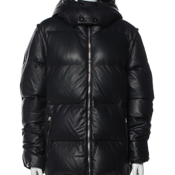 Burberry Detachable Sleeve Hooded Puffer Jacket- Lamb Leather - Picture 5 of 15